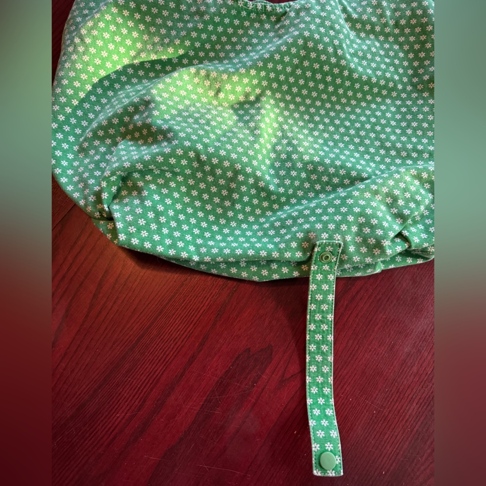 Chic Green with White Flowers Cotton Tote Bag, Land’s End - Picture 5 of 16